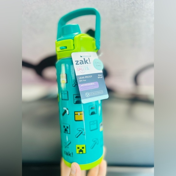 Minecraft Zak Designs 20oz Kids Straw Water Bottle, Stainless Steel Vacuum - Picture 7 of 10